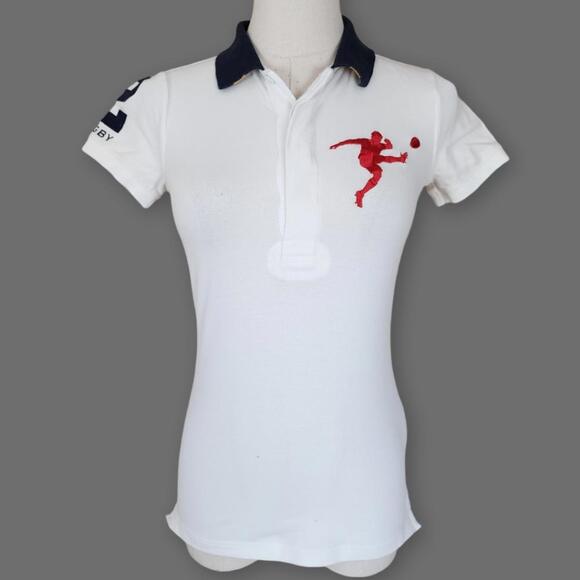 Vintage! White Rugby Polo Shirt Women's XS